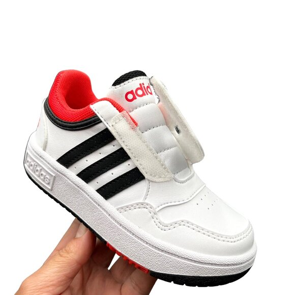 Adidas Toddler Boys Slip on Shoes Size 7 White Black Red Comfortable Sneakers - Picture 3 of 15